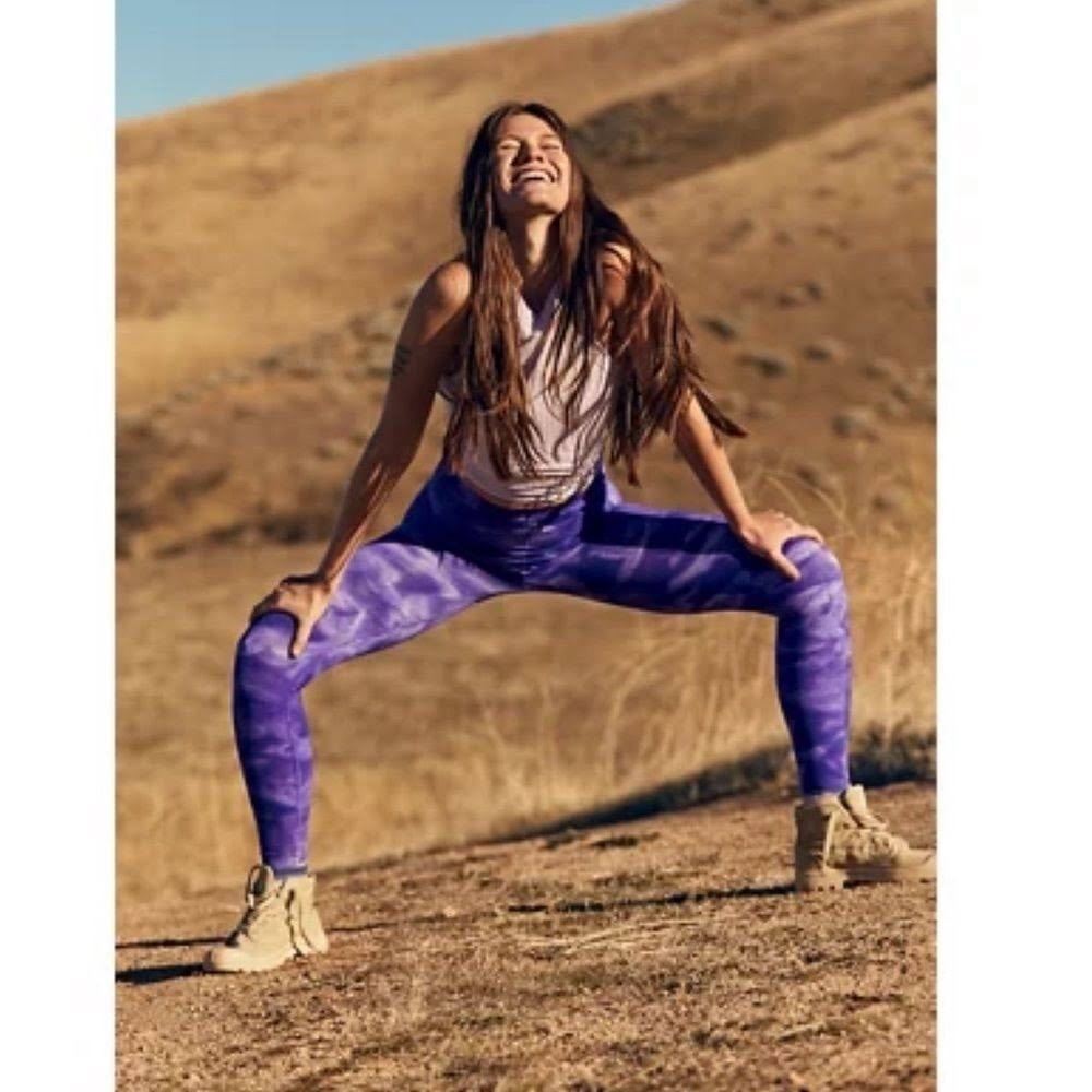 Free People movement Good Karma purple tie dye high waisted legging